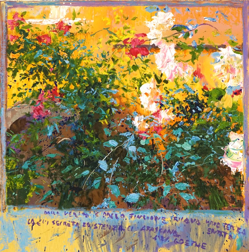 ホアキン・トレンツ・リャドの絵画作品　タイトルは、ゲーテの詩とともに